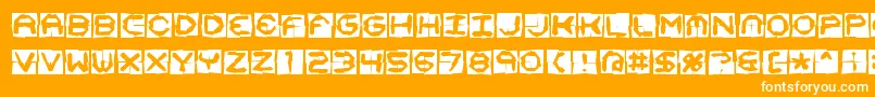 Mishmash4x4oBrk Font – White Fonts on Orange Background