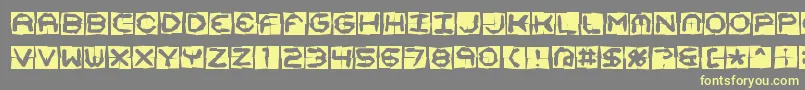 Mishmash4x4oBrk Font – Yellow Fonts on Gray Background