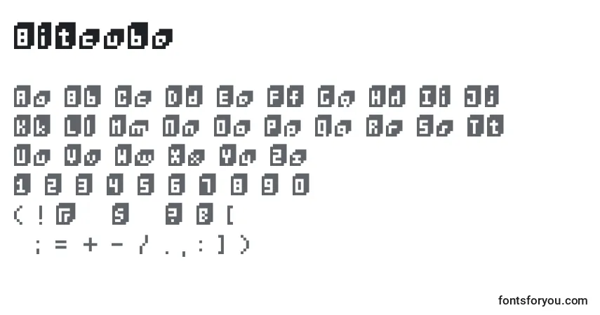 Шрифт Bitcube – алфавит, цифры, специальные символы