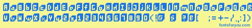 Bitcube Font – Blue Fonts on Yellow Background