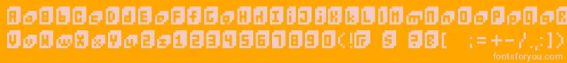 Bitcube Font – Pink Fonts on Orange Background