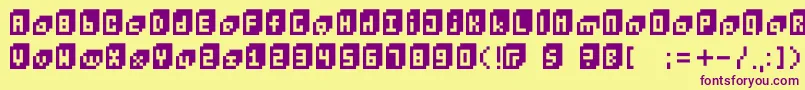 Bitcube Font – Purple Fonts on Yellow Background