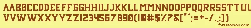 フォントJanji – 茶色の文字が黄色の背景にあります。