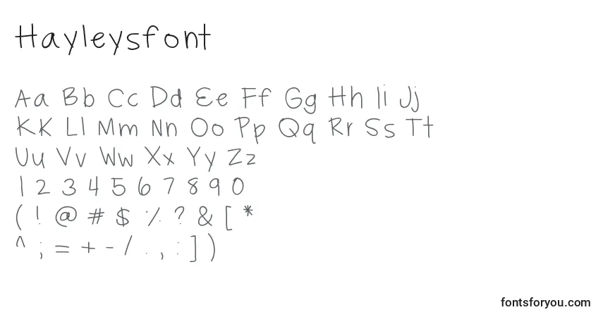 Hayleysfont Font – alphabet, numbers, special characters