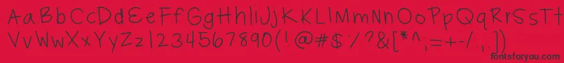 Hayleysfont Font – Black Fonts on Red Background