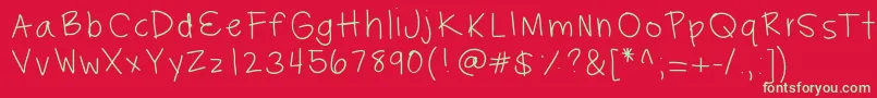 Hayleysfont Font – Green Fonts on Red Background