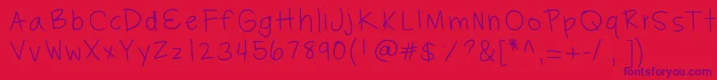 Hayleysfont Font – Purple Fonts on Red Background