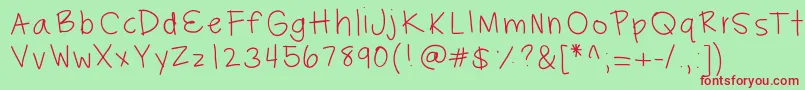 Fonte Hayleysfont – fontes vermelhas em um fundo verde