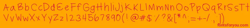 Hayleysfont Font – Red Fonts on Orange Background