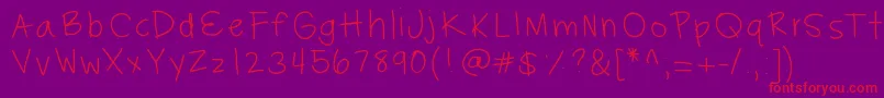Hayleysfont Font – Red Fonts on Purple Background