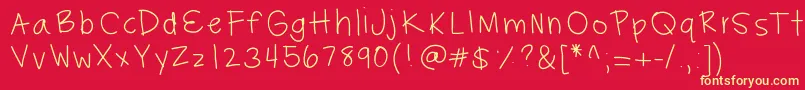 Hayleysfont Font – Yellow Fonts on Red Background