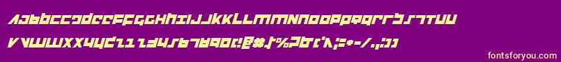 FlightCorpsItalic Font – Yellow Fonts on Purple Background