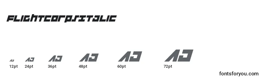 FlightCorpsItalic Font Sizes