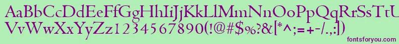 CentusRegular Font – Purple Fonts on Green Background