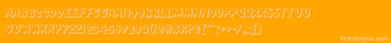 Countsuckula3D-Schriftart – Rosa Schriften auf orangefarbenem Hintergrund