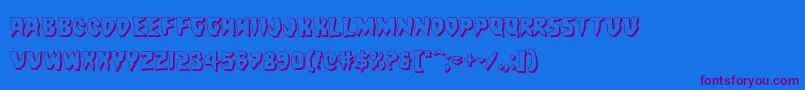 Countsuckula3D-Schriftart – Violette Schriften auf blauem Hintergrund