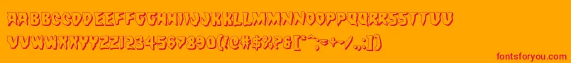 Countsuckula3D-Schriftart – Rote Schriften auf orangefarbenem Hintergrund