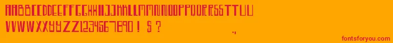 TeknoTrance Font – Red Fonts on Orange Background