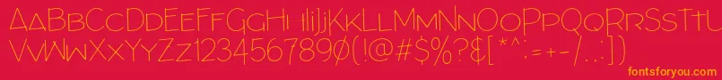 ArchitectsDraft Font – Orange Fonts on Red Background