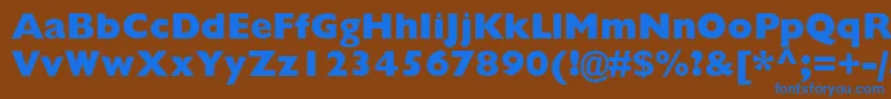 Czcionka Gillsansextraboldc – niebieskie czcionki na brązowym tle