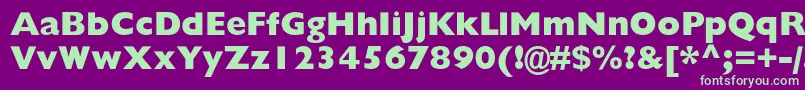 Gillsansextraboldc Font – Green Fonts on Purple Background