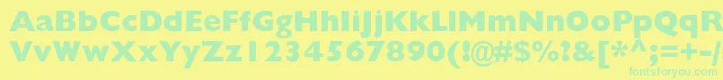 Gillsansextraboldc-Schriftart – Grüne Schriften auf gelbem Hintergrund