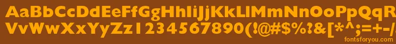 Gillsansextraboldc Font – Orange Fonts on Brown Background