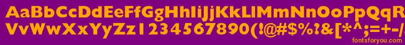 Gillsansextraboldc Font – Orange Fonts on Purple Background