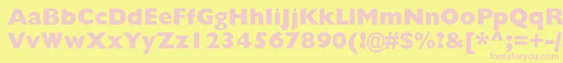 Gillsansextraboldc Font – Pink Fonts on Yellow Background