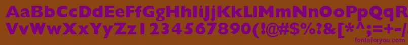 Gillsansextraboldc Font – Purple Fonts on Brown Background