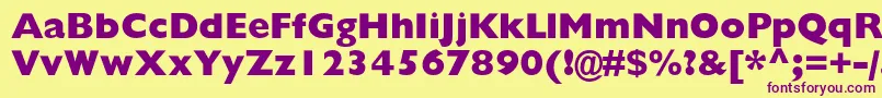 Gillsansextraboldc Font – Purple Fonts on Yellow Background