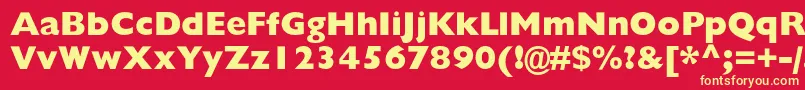 Czcionka Gillsansextraboldc – żółte czcionki na czerwonym tle