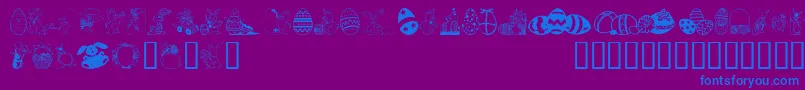 フォントEasterar – 紫色の背景に青い文字