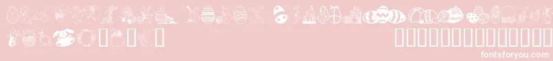 Easterar-fontti – valkoiset fontit vaaleanpunaisella taustalla