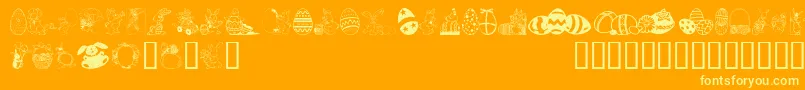 Easterar-Schriftart – Gelbe Schriften auf orangefarbenem Hintergrund