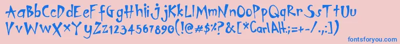 Carlalt Font – Blue Fonts on Pink Background