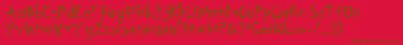 Carlalt Font – Brown Fonts on Red Background