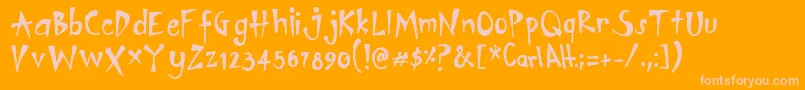 Carlalt Font – Pink Fonts on Orange Background