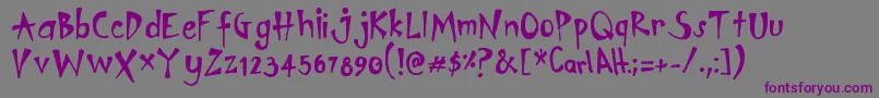 Carlalt Font – Purple Fonts on Gray Background