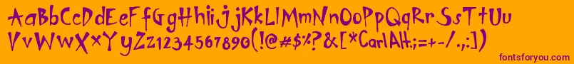 Carlalt Font – Purple Fonts on Orange Background