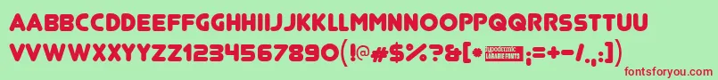 Junegull Font – Red Fonts on Green Background