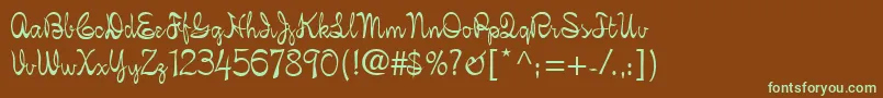 FigaroScript Font – Green Fonts on Brown Background