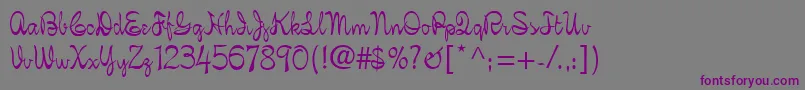 フォントFigaroScript – 紫色のフォント、灰色の背景