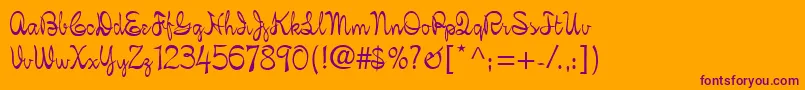 FigaroScript Font – Purple Fonts on Orange Background