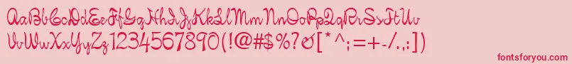 Czcionka FigaroScript – czerwone czcionki na różowym tle