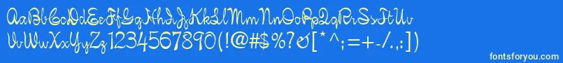 Fonte FigaroScript – fontes amarelas em um fundo azul