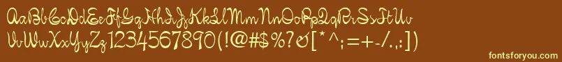Шрифт FigaroScript – жёлтые шрифты на коричневом фоне