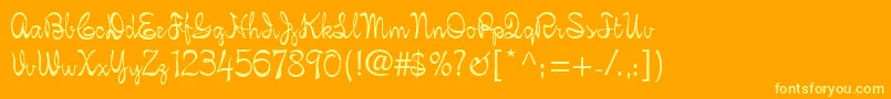 FigaroScript Font – Yellow Fonts on Orange Background