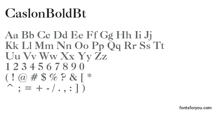 Шрифт CaslonBoldBt – алфавит, цифры, специальные символы