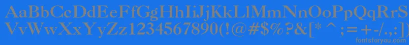 フォントCaslonBoldBt – 青い背景に灰色の文字